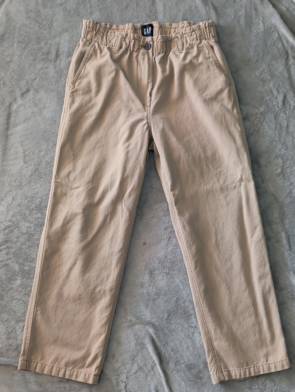 GAP Beige Elastic-Waist Chino Pants
